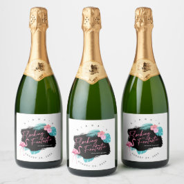 フラミンゴ・バチェロレッテ・パーティー・ファンタスティック V2 ID930 スパークリングワインラベル