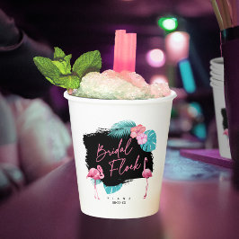 フラミンゴ・バチュロレッテ・ウェディング・フロック ID930 紙コップ