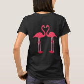 フラミンゴ・バード動物のパターン運命の運命 Tシャツ (裏面)