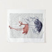 フラミンゴ・パラソル タペストリー (正面(横))