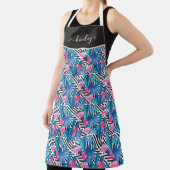 フラミンゴ&パームオンジオメトリパターン エプロン (インサイチュ)