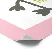 フラミンゴ+パームツリーパーソナライズされた子供部屋アートワーク ポスター (角)