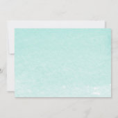 フラミンゴ&パーム葉ティール（緑がかった色）水彩赤ちゃんシャワー 招待状 (裏面)