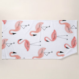 フラミンゴ ビーチタオル