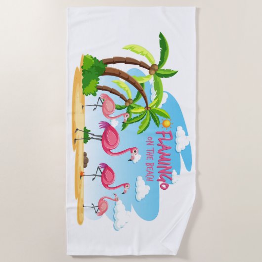 フラミンゴ ビーチタオル (正面)