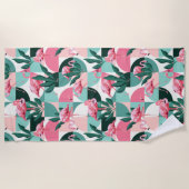 フラミンゴ ビーチタオル (正面)