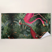 フラミンゴ ビーチタオル (正面)