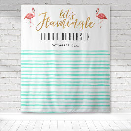 フラミンゴ ピンクのウェディングシャワー 背景 タペストリー