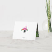 フラミンゴ ピンク フラワール バースデーパーティー サンクス サンキューカード (裏面)