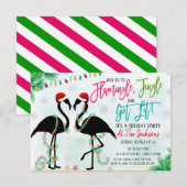 フラミンゴ フラミングルとジングルパーティー 招待状 (正面/裏面)
