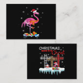 フラミンゴ|フラミンゴのクリスマスライトフラミンゴの雪 エンクロージャーカード (正面/裏面)
