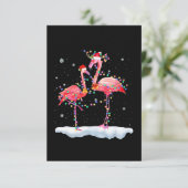 フラミンゴ |フラミンゴクリスマスツリーサンタハットクリスマス エンクロージャーカード (スタンド正面)