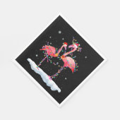 フラミンゴ |フラミンゴクリスマスツリーサンタハットクリスマス スタンダードランチョンナプキン (角)
