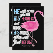 フラミンゴ |フラミンゴ・クリスチャン・プサルム91聖書の一節 シーズンカード (正面/裏面)