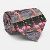 フラミンゴ、フラミンゴ、フラミンゴ、燃え立っているフラミンゴ… ネクタイ (ロール)