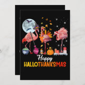 フラミンゴ|フラミンゴ 感謝祭 ハロウィン クリスマス セーブザデート (正面/裏面)