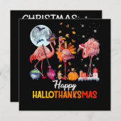 フラミンゴ|フラミンゴ 感謝祭 ハロウィン クリスマス 招待状 (正面/裏面)