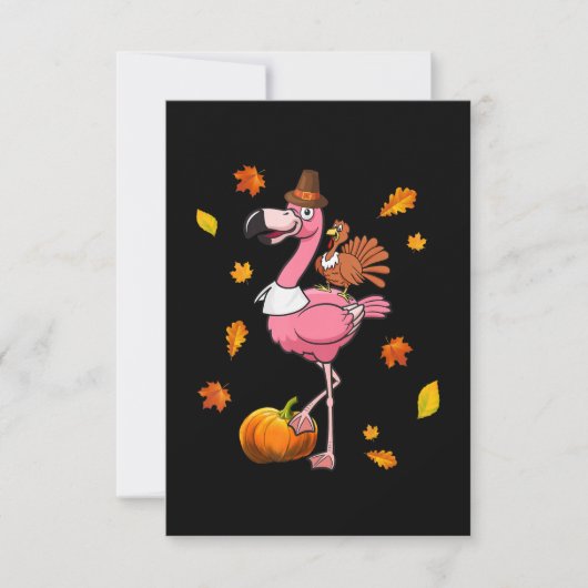 フラミンゴ | フラミンゴ 感謝祭 ハロウィン 招待状 (正面)