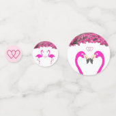 フラミンゴ&フラワーオンバラ金ゴールド&ホワイト結婚ズ コンフェッティ (正面)