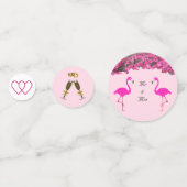 フラミンゴ&フラワーオンバラ金ゴールド&ホワイト結婚ズ コンフェッティ (裏面)