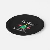 フラミンゴ|フロッキンのまわりにクリスマスツリーフラミンゴ ペーパープレート (アングル)