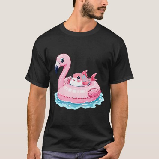 フラミンゴ フロート フィッシュ Tシャツ (正面)