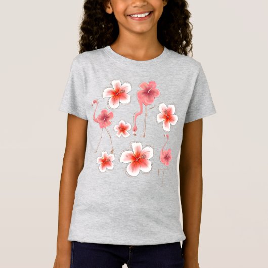 フラミンゴ フローラル Tシャツ (正面)