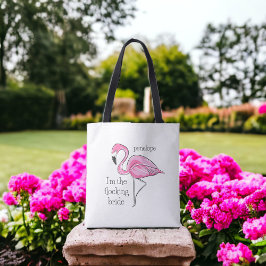 フラミンゴ・ブライズメイド 私が群れの花嫁の名前 トートバッグ