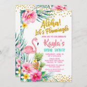 フラミンゴ ブライダルシャワーの招待状 招待状 (正面/裏面)