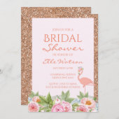 フラミンゴ・ブライダル・シャワー結婚招待状 招待状 (正面/裏面)