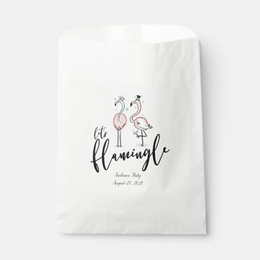 フラミンゴ ホワイト フェイバーバッグ Let's Flamingle (正面)