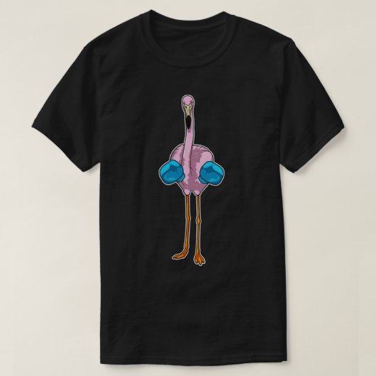 フラミンゴ ボクサー ボクシング グローブ Tシャツ (デザイン正面)