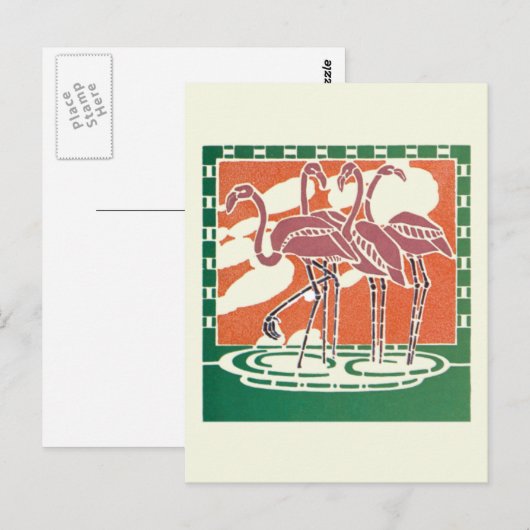 フラミンゴ ポストカード (正面/裏面)