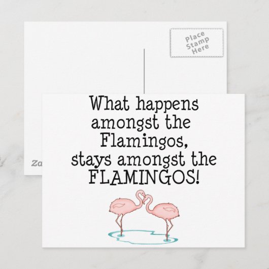 フラミンゴ ポストカード (正面/裏面)