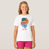 フラミンゴ ポップアート カラフル Tシャツ (正面フル)