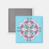 フラミンゴ・マンダラ – 磁石 (正面/裏面)