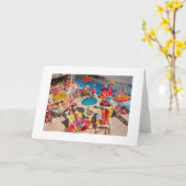 「フラミンゴ!」 メッセージカードのため! カード (黄色い花)