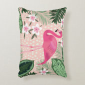 フラミンゴ、ヤシの木、キッチンデザイン アクセントクッション (正面(垂直))