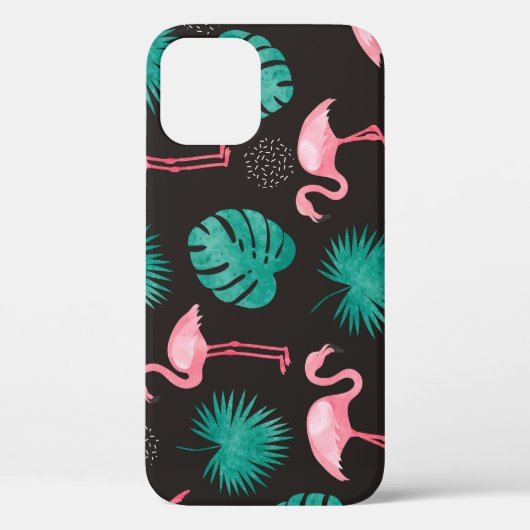 フラミンゴ、ヤシ離れの：熱帯水色。 Case-Mate iPhoneケース (裏面)
