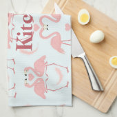 フラミンゴ・ラブ キッチンタオル (四つ折り)