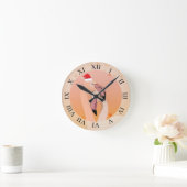 フラミンゴ・ラブ,クリスマス ラウンド壁時計 (ホーム)