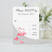 フラミンゴ ラブ ムーンフェア 結婚式 出席お願い 招待状 (スタンド正面)