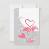 フラミンゴ ラブ ムーンフェーズ 結婚式 出席お願い 招待状 (裏面)
