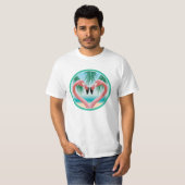 フラミンゴ·ラブ(熱帯バレンタイン) Tシャツ (正面フル)
