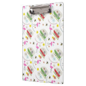 フラミンゴ + レトロのトレーラーパターンクリップボード クリップボード (左)