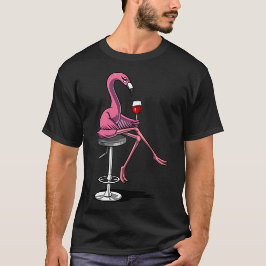 フラミンゴ ワイン パーティー Tシャツ (正面)