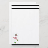 フラミンゴ 便箋 (正面/裏面)