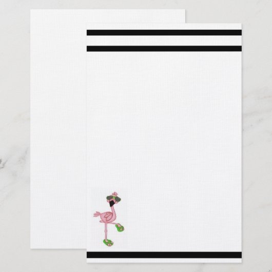 フラミンゴ 便箋 (正面/裏面)