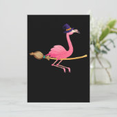 フラミンゴ | 女性用ハロウィン フラミンゴ魔女おもしろ 招待状 (スタンド正面)