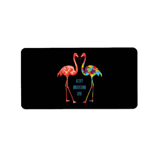 フラミンゴ |愛の自閉症フラミンゴの理解 ラベル (正面)